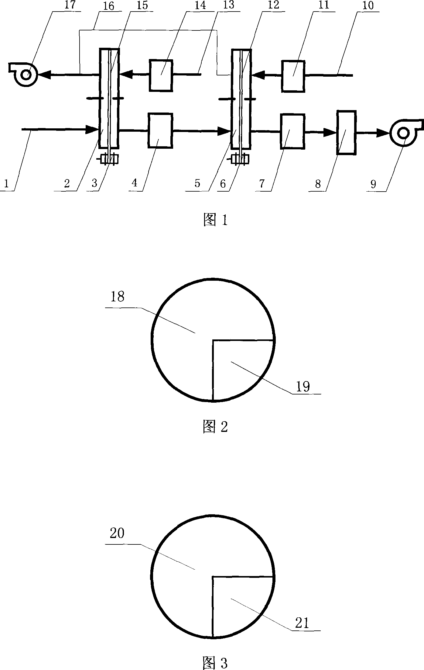 Two-stage rotating wheel dehumidification air conditioner device capable of using low-grade heat source