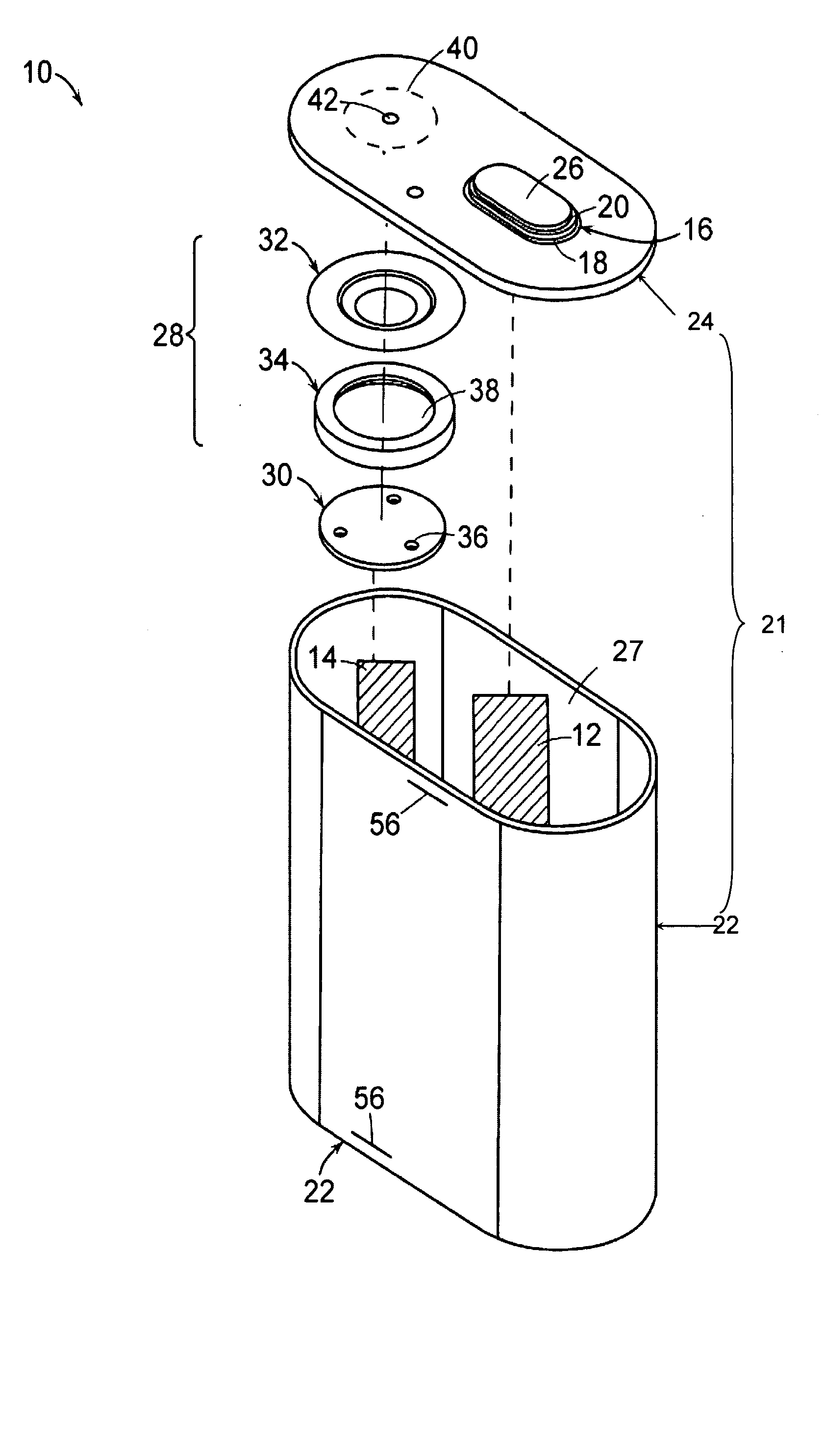 Integrated current-interrupt device for lithium-ion cells