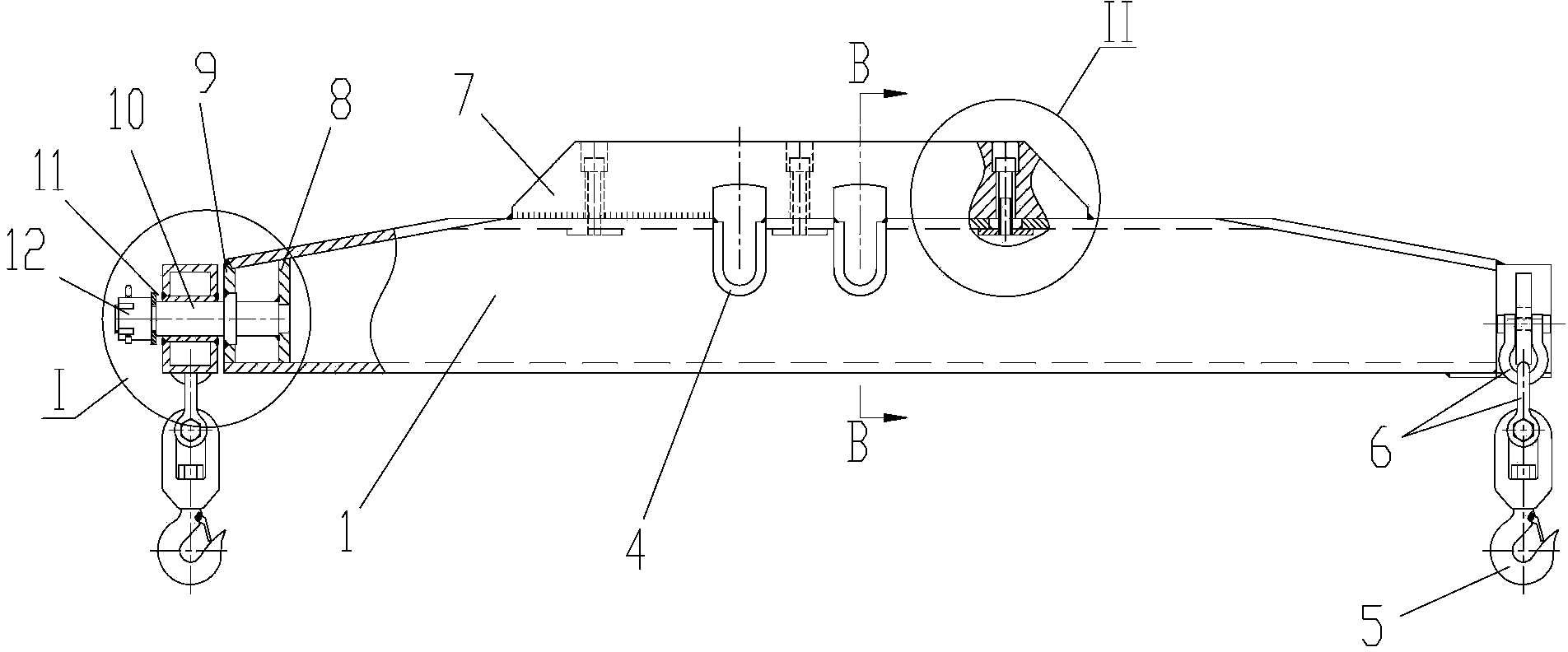 I-shaped lifting equipment for box balance lifting