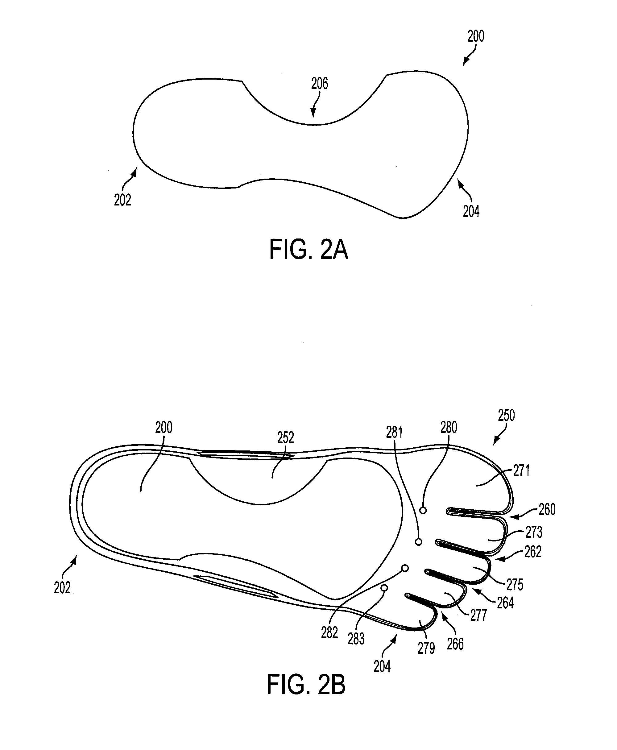 Internal shank for footwear having independent toe platforms