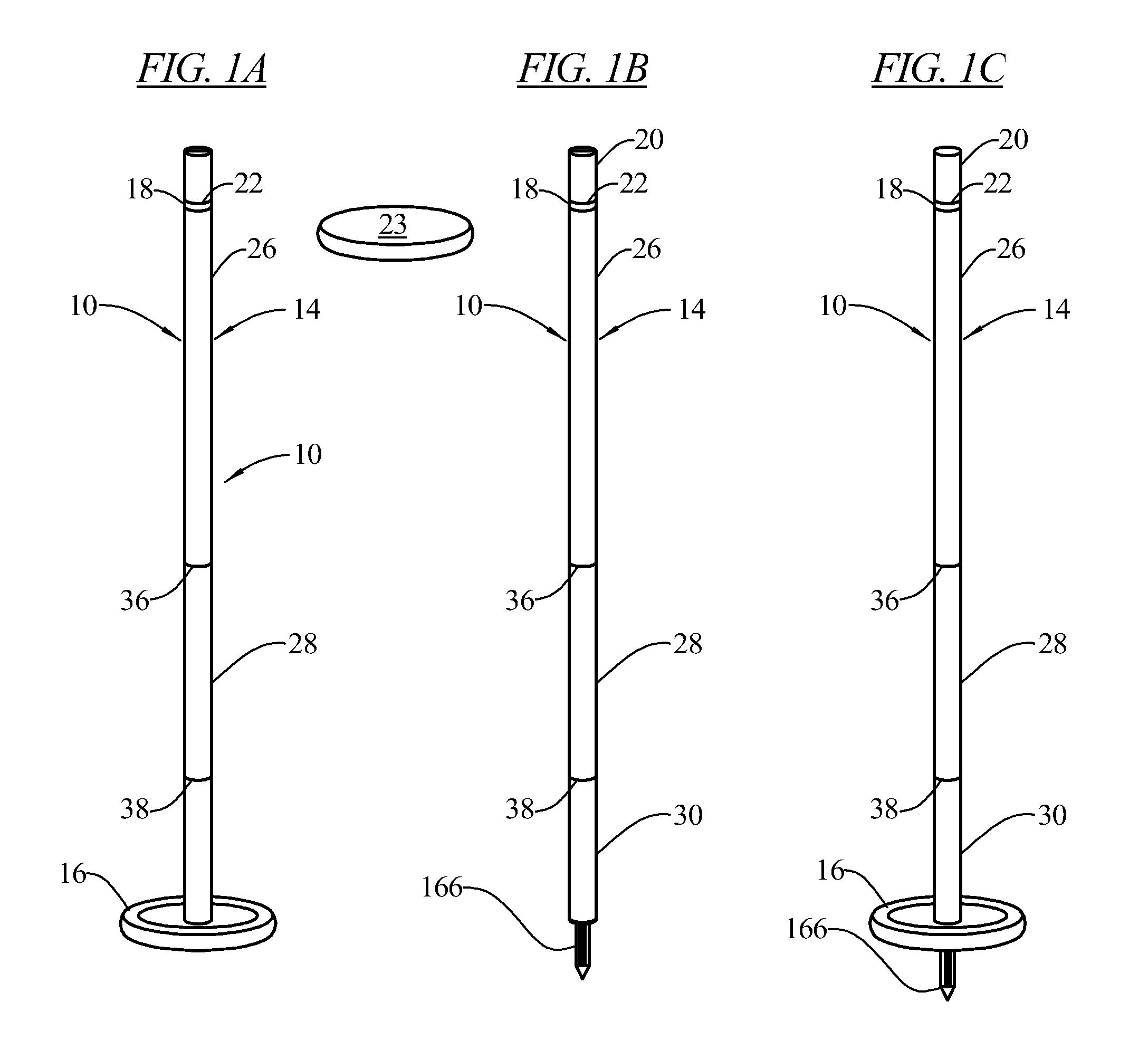 Pole assembly for flying disk game
