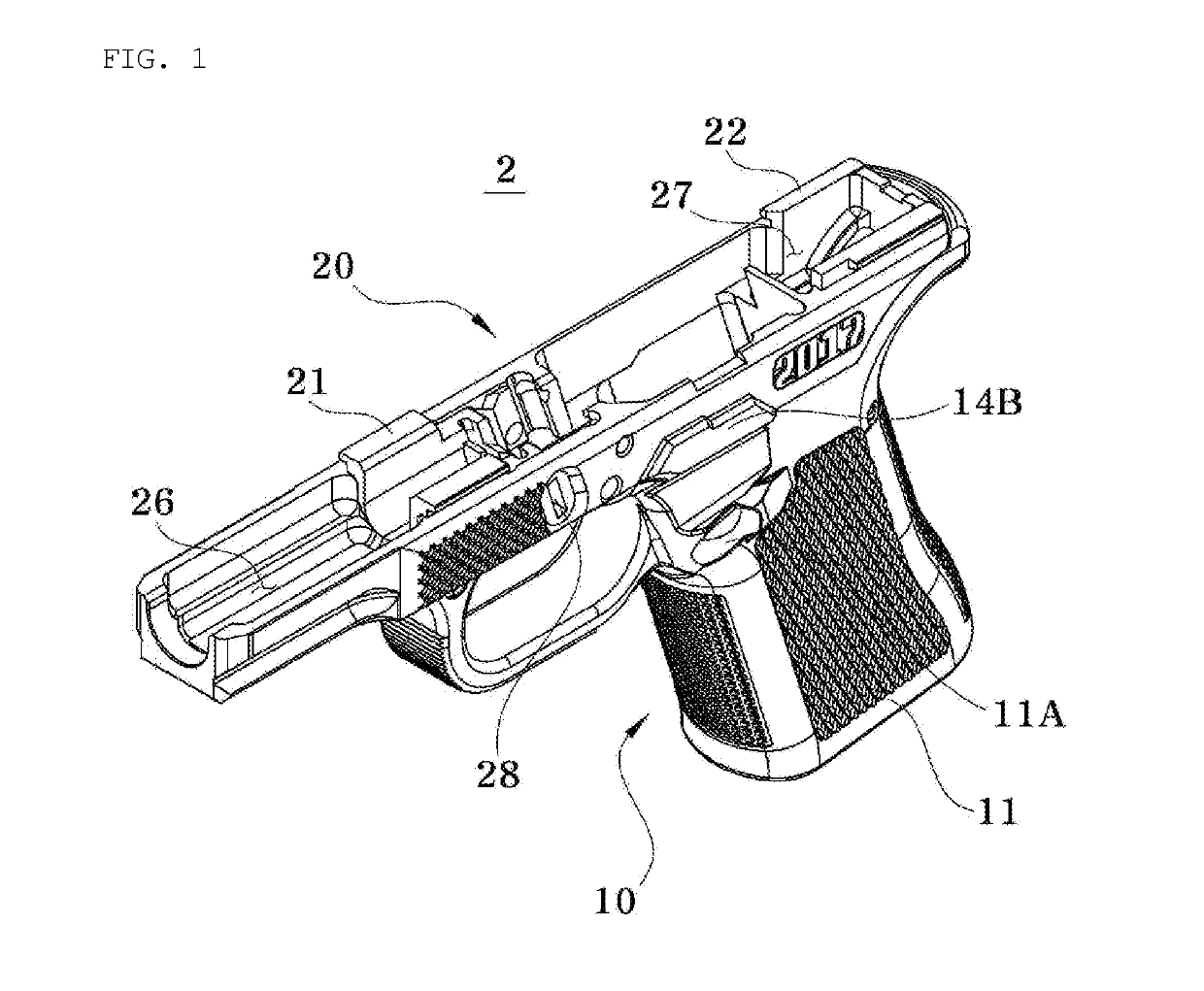 Frame for polymeric pistol with metal rail