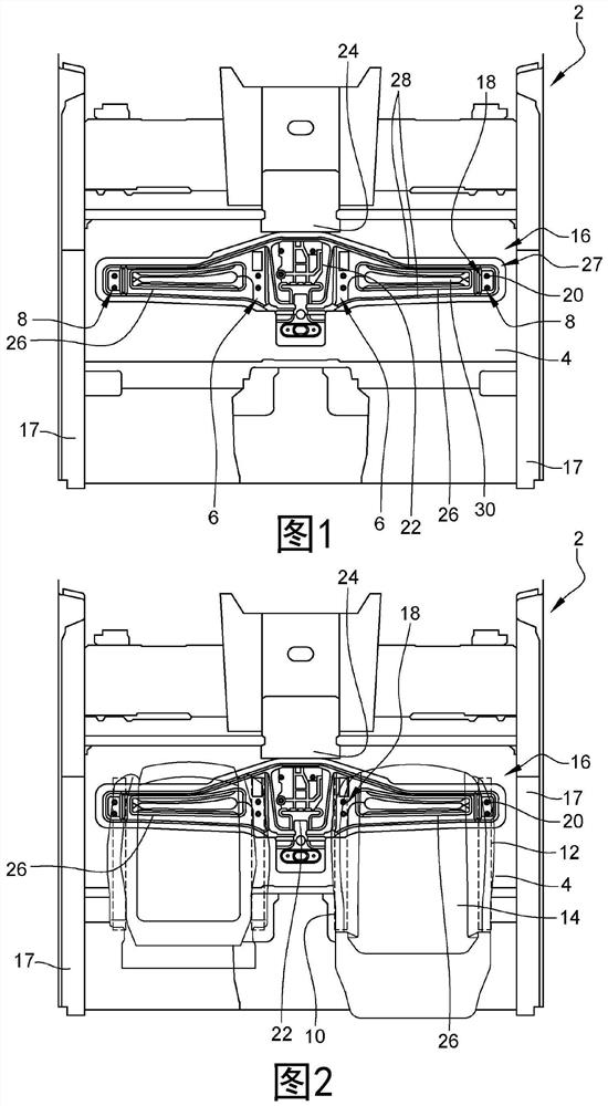 Seat floor structure reinforced in case of pole impact