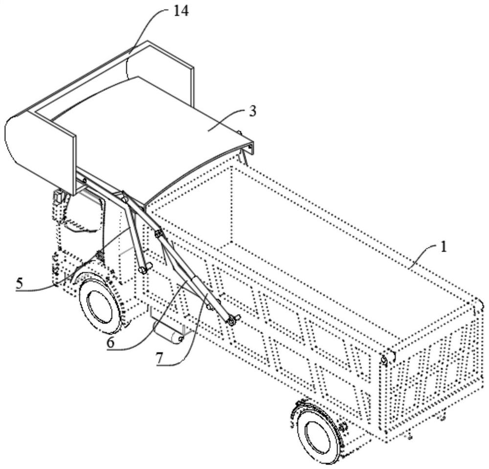 Automatic covering device for truck roof