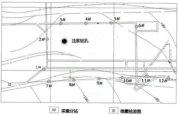 Bored grouting slurry spatial diffusion range and path description method