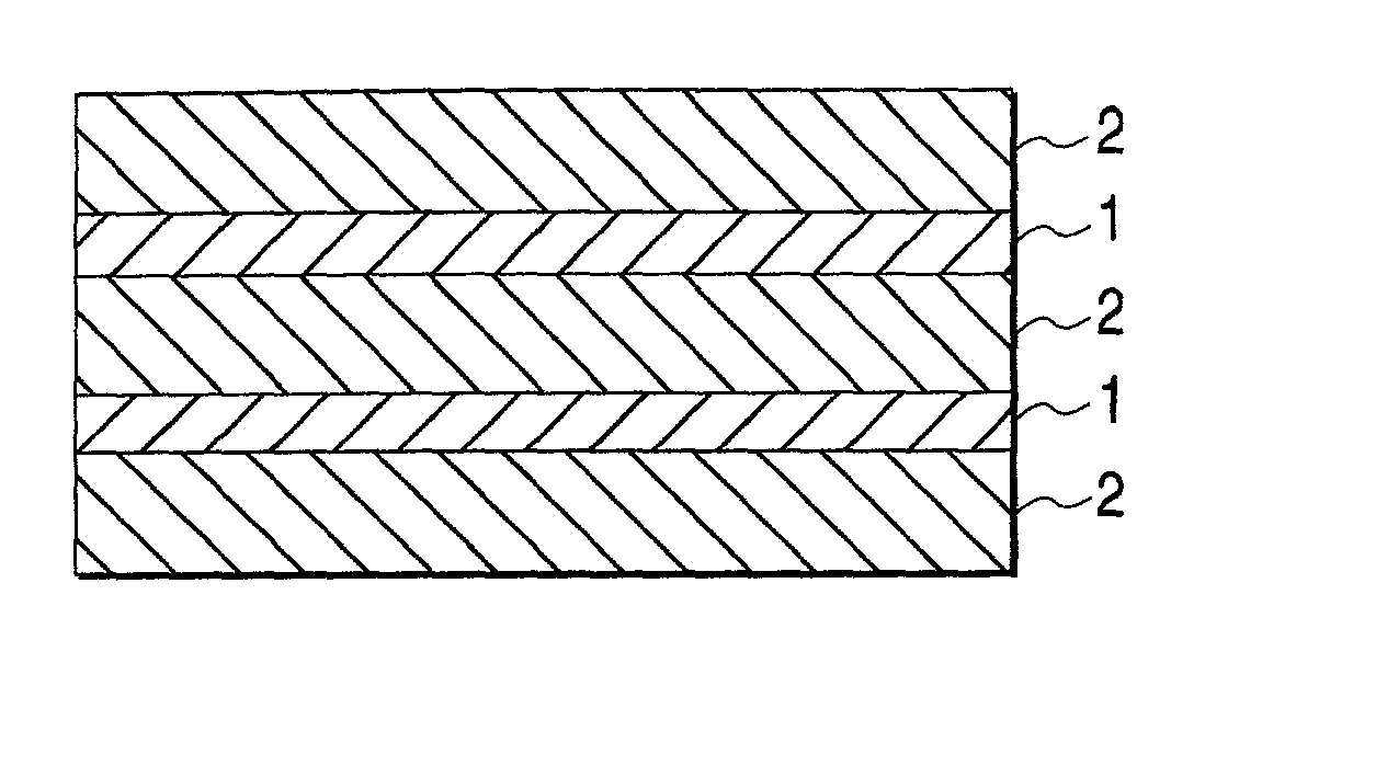 Filtering medium for air filter and process for producing the same