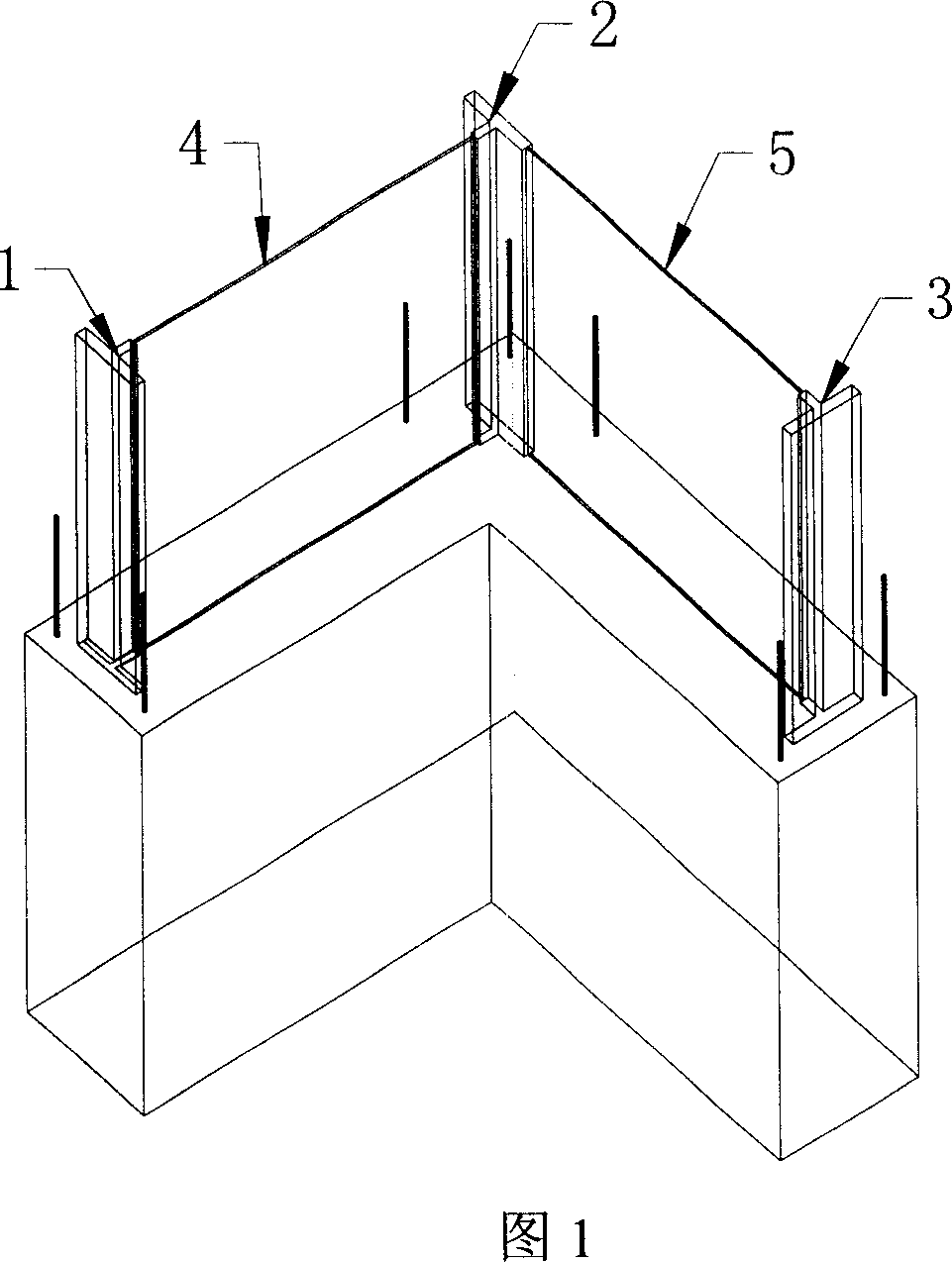 L-shape steel concrete profiled pole with solid-web steel framework