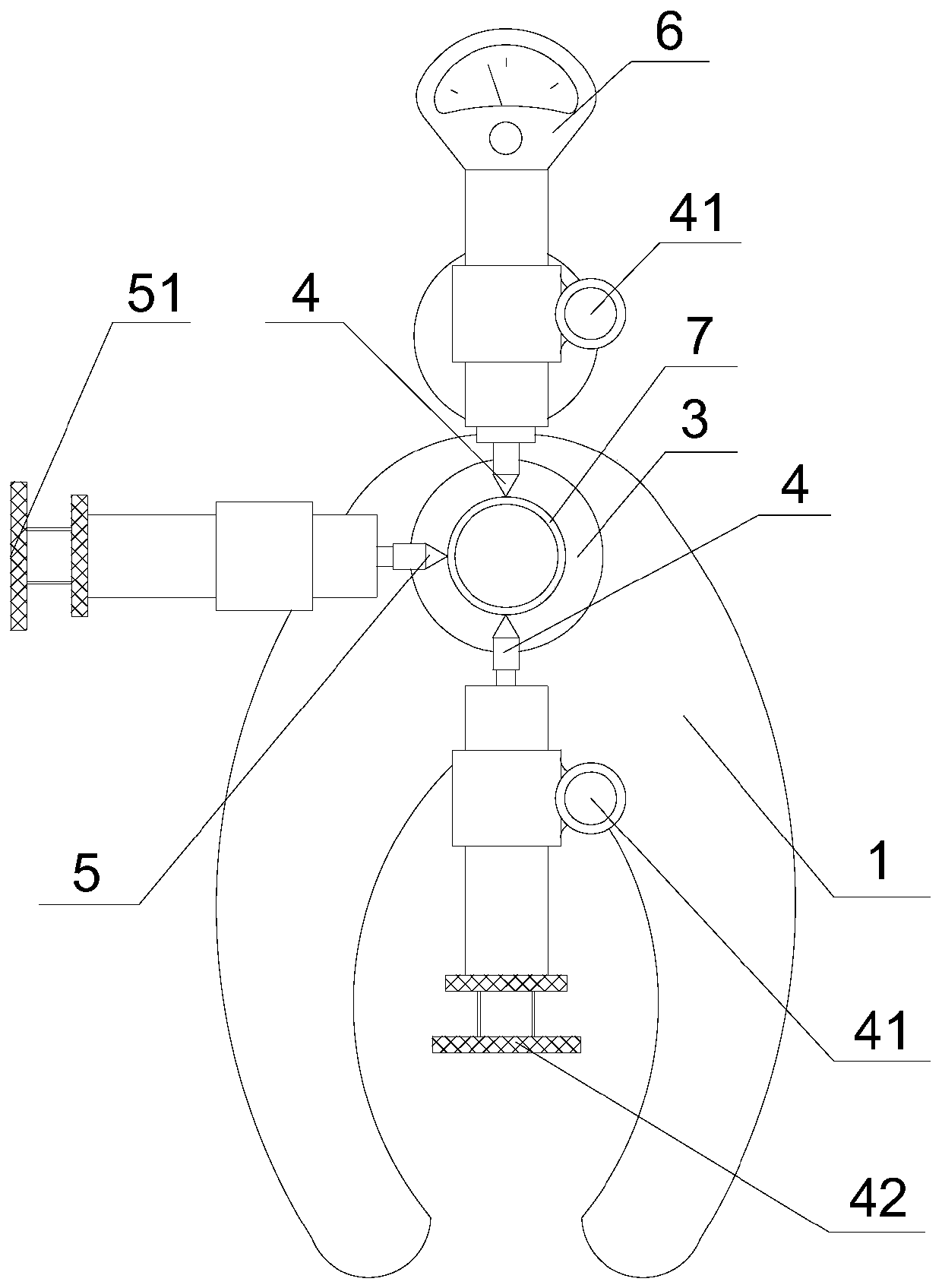 Measuring device for measuring size of plunger ring and using method thereof