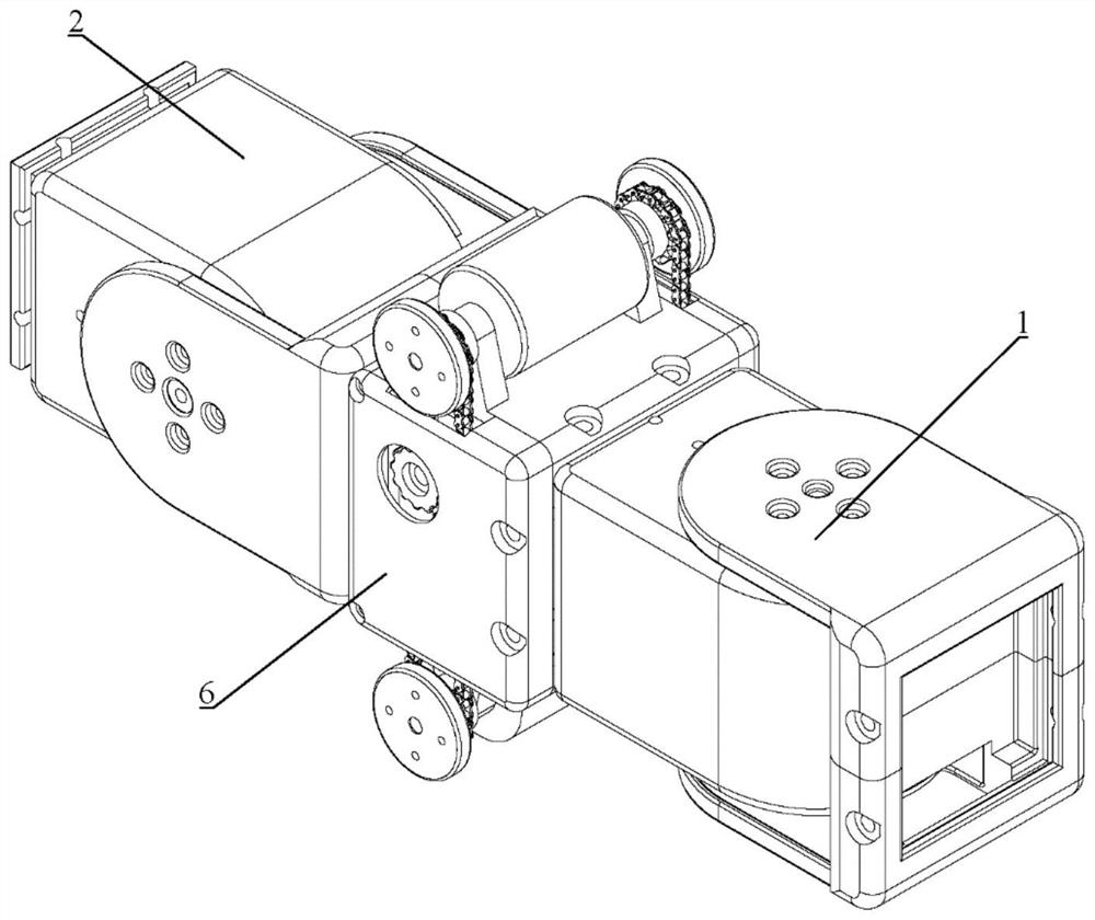Reconfigurable driving wheel type joint module and driving wheel type snakelike robot thereof