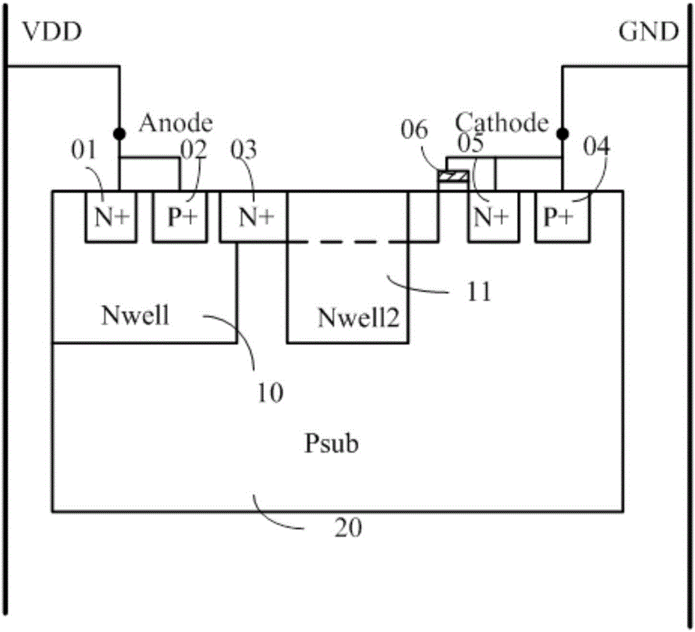 Latch-free SCR for ESD protection