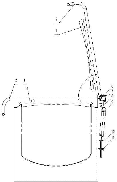 Balancing device enabling pot cover to be suspended freely