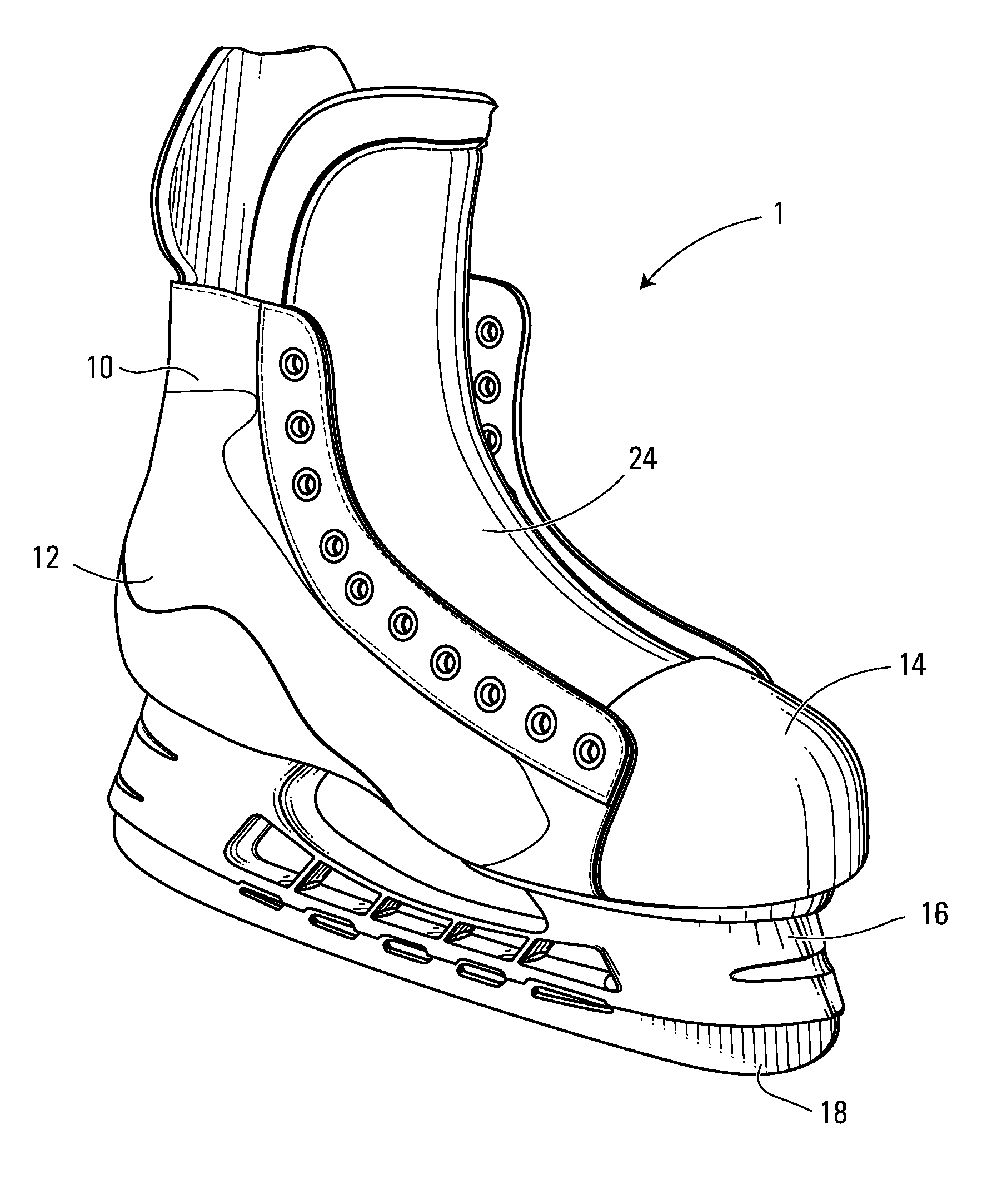 Method of making a lasted skate boot