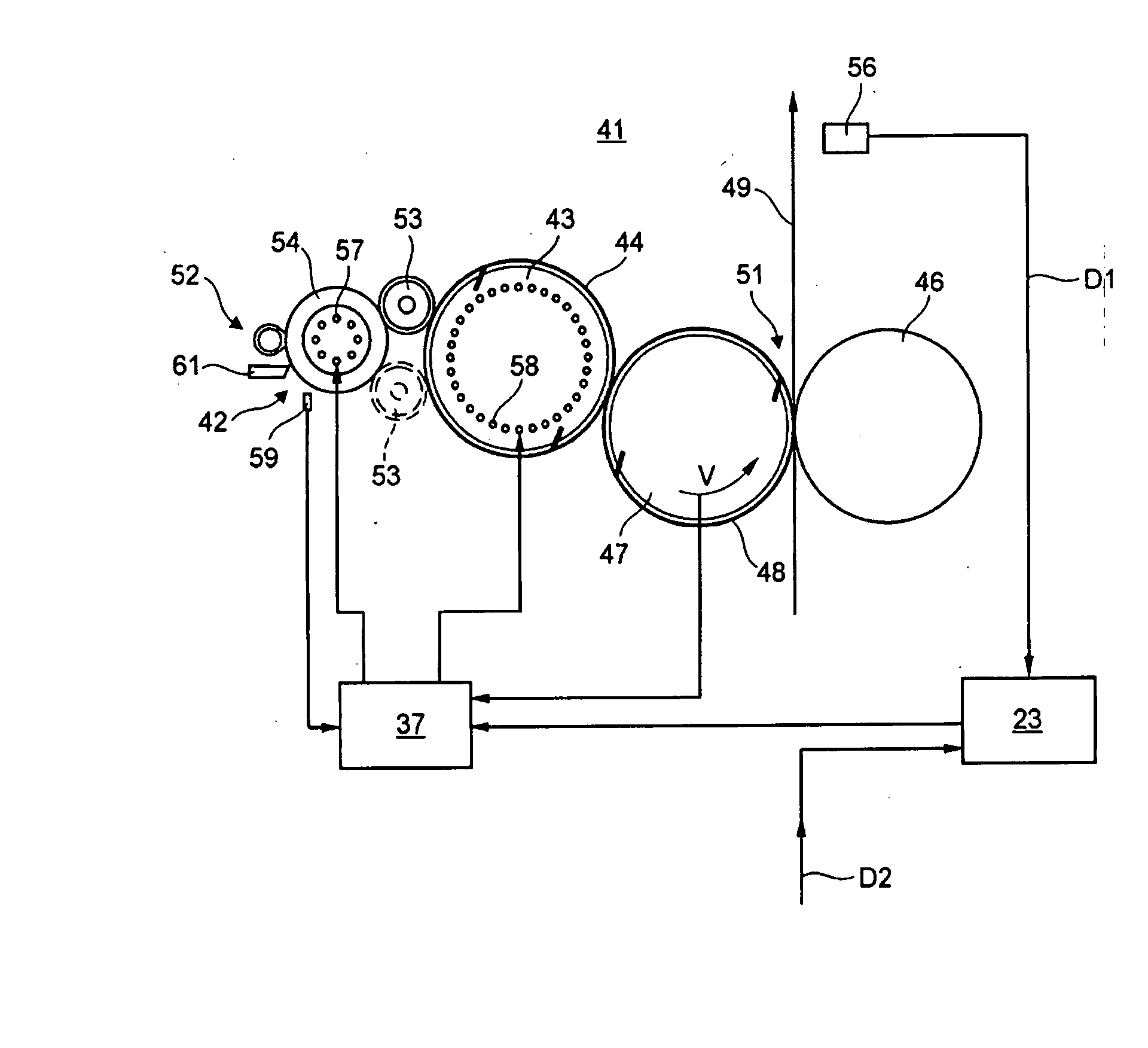 Method and Device for Adjustment of the Transfer of Printing Ink and a Method for Application of Said Device