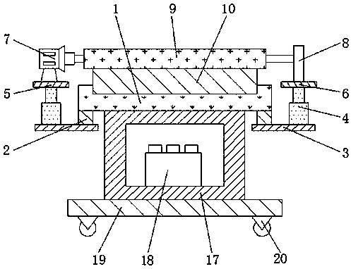 Metal plate flanging device convenient to adjust bending angle
