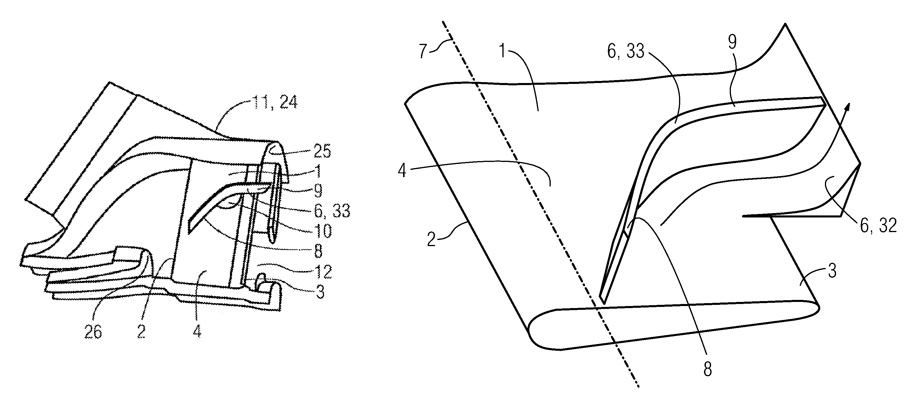 Casing of a gas turbine engine having a radial spoke with a flow guiding element