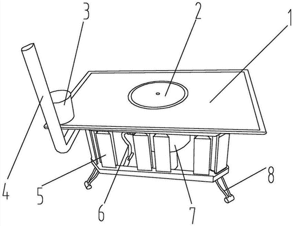 Multifunctional heating tea table and special heating stove thereof