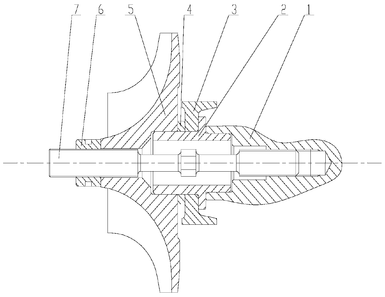 Installation structure of compressor impeller