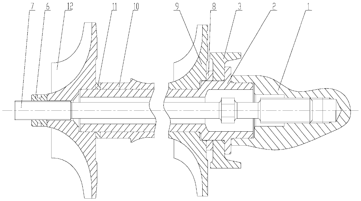 Installation structure of compressor impeller