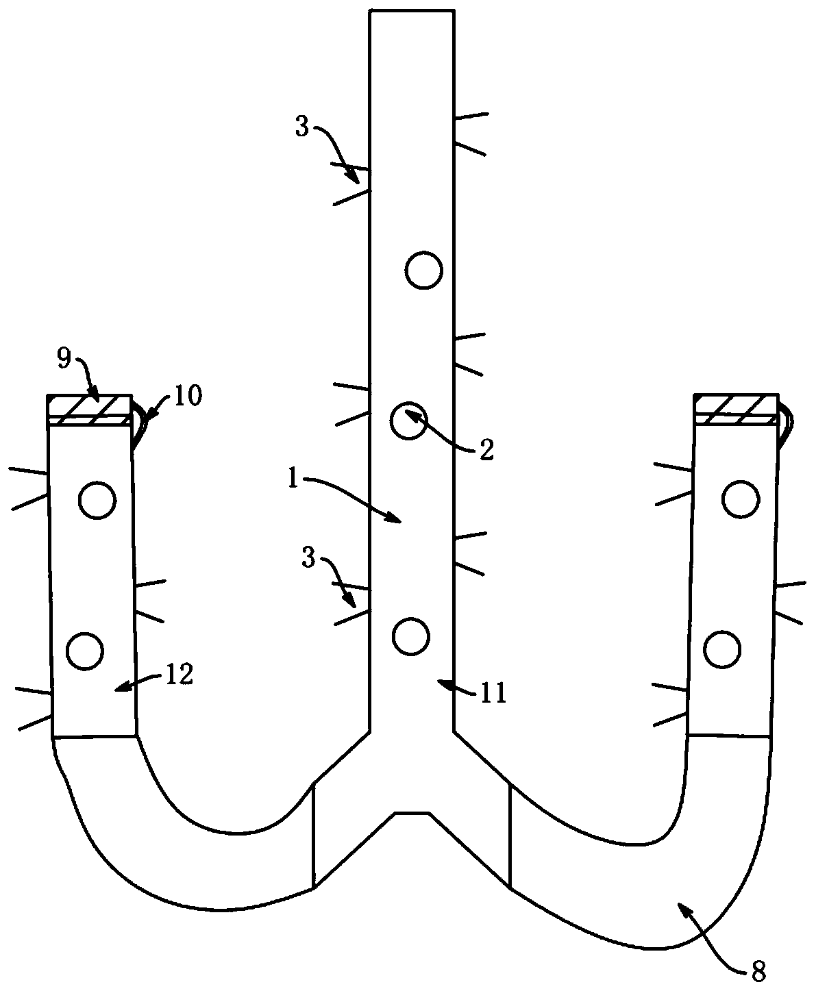 Oxygen conveying pipeline for sewage treatment aeration device