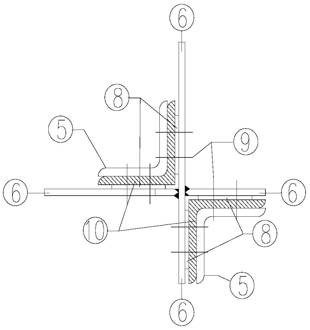 A transmission tower angle steel connection node