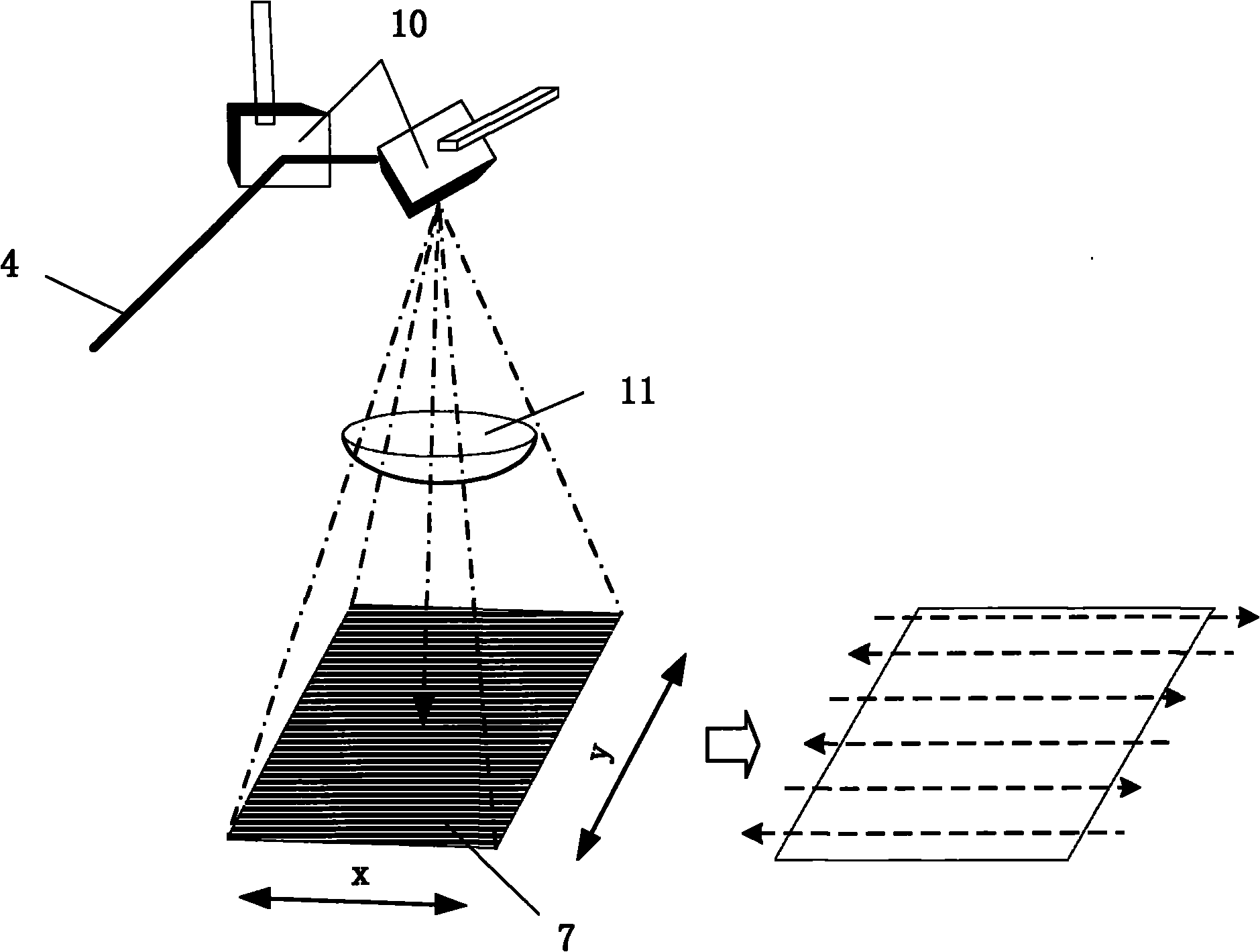 Thin material laser on-line perforating device