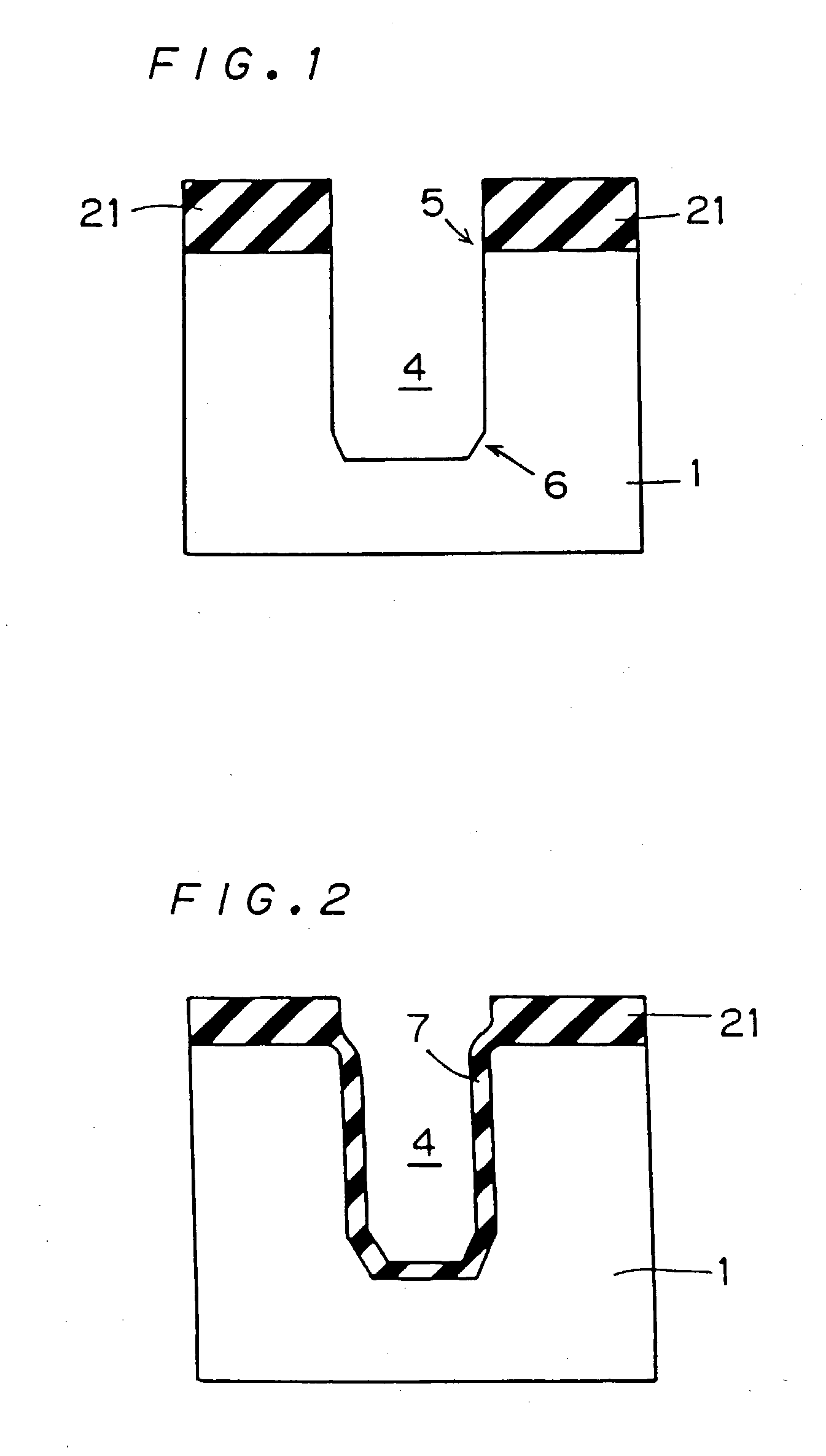 Semiconductor device including trench with at least one of an edge of an opening and a bottom surface being round