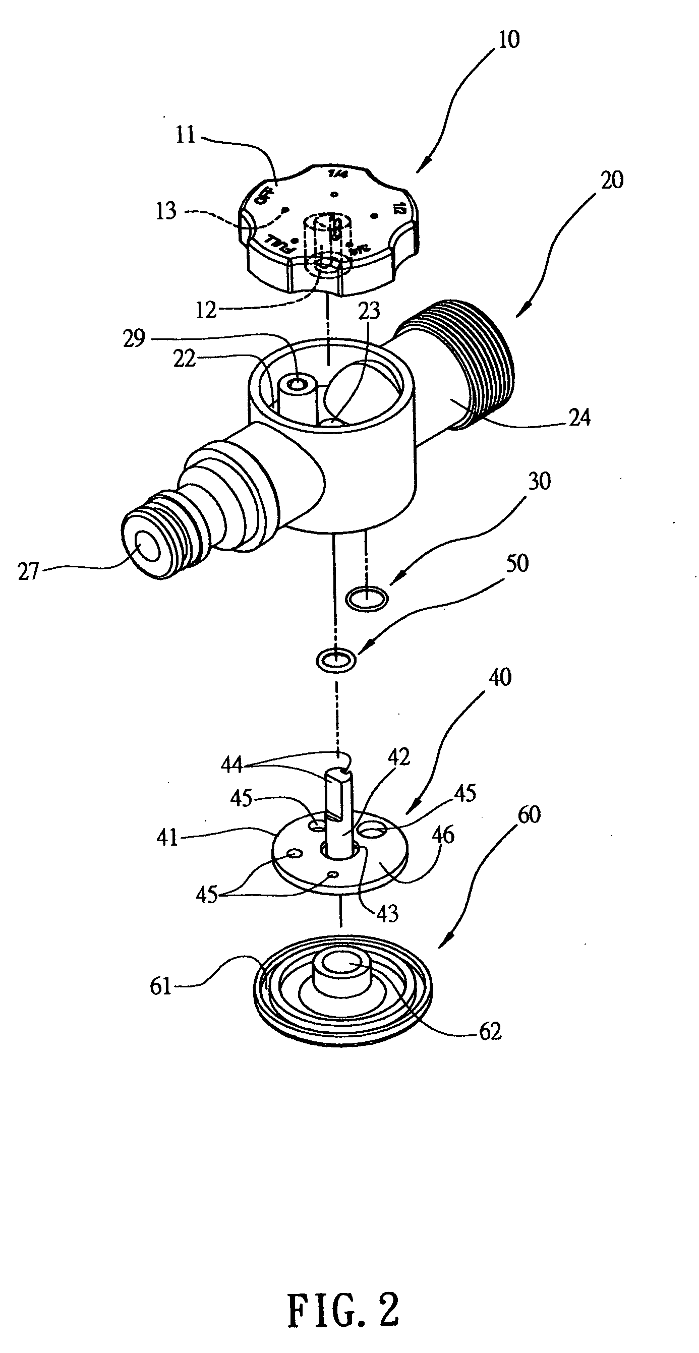 Flow control valve for gardening pipe