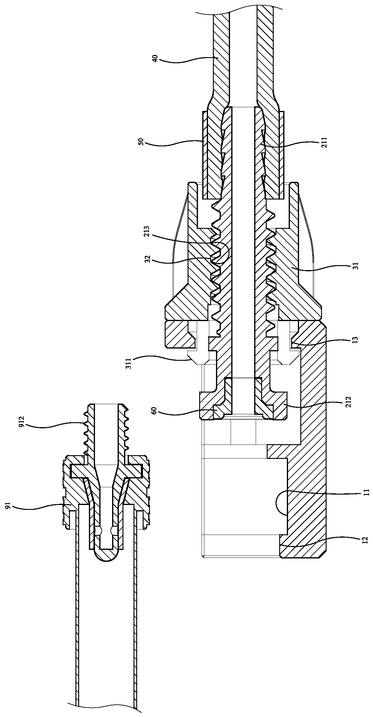 Screw-type British air nozzle inflation joint