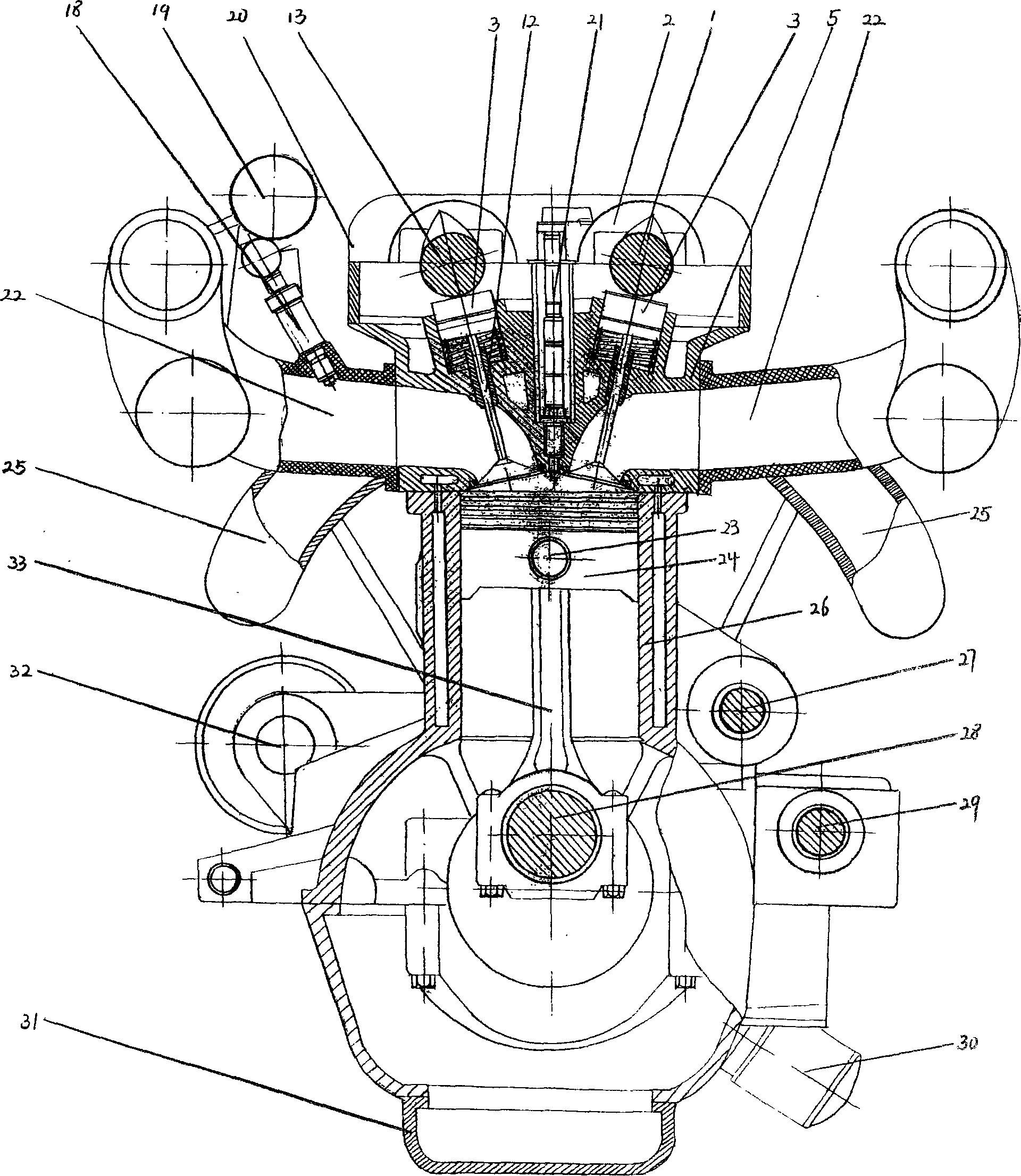 Continously variable valve timing valve actuating mechanism piston IC engine