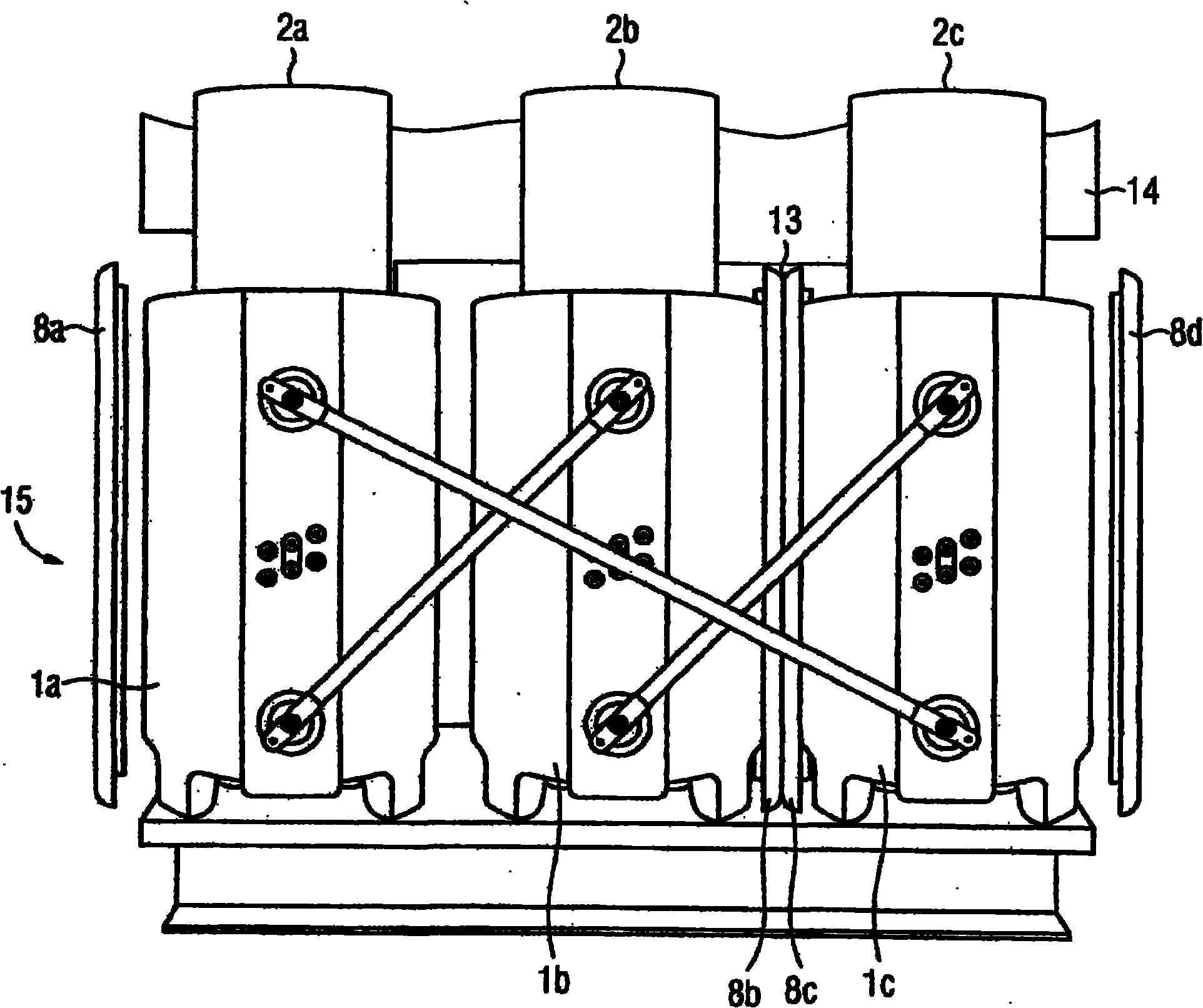 Electric winding body and transformer having forced cooling