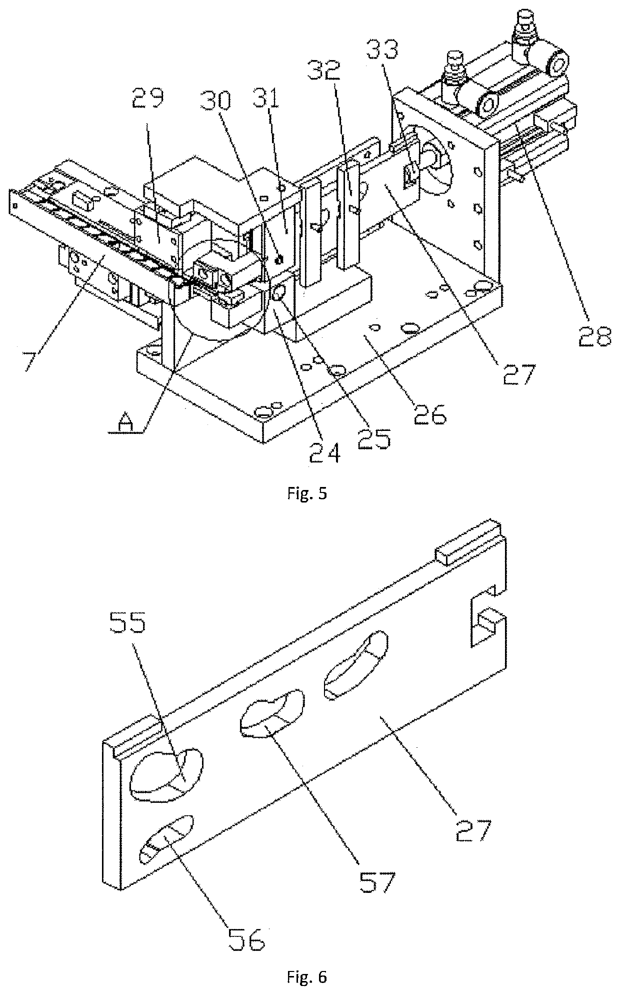 Automatic terminal fitting device for a four-pin electrical connector