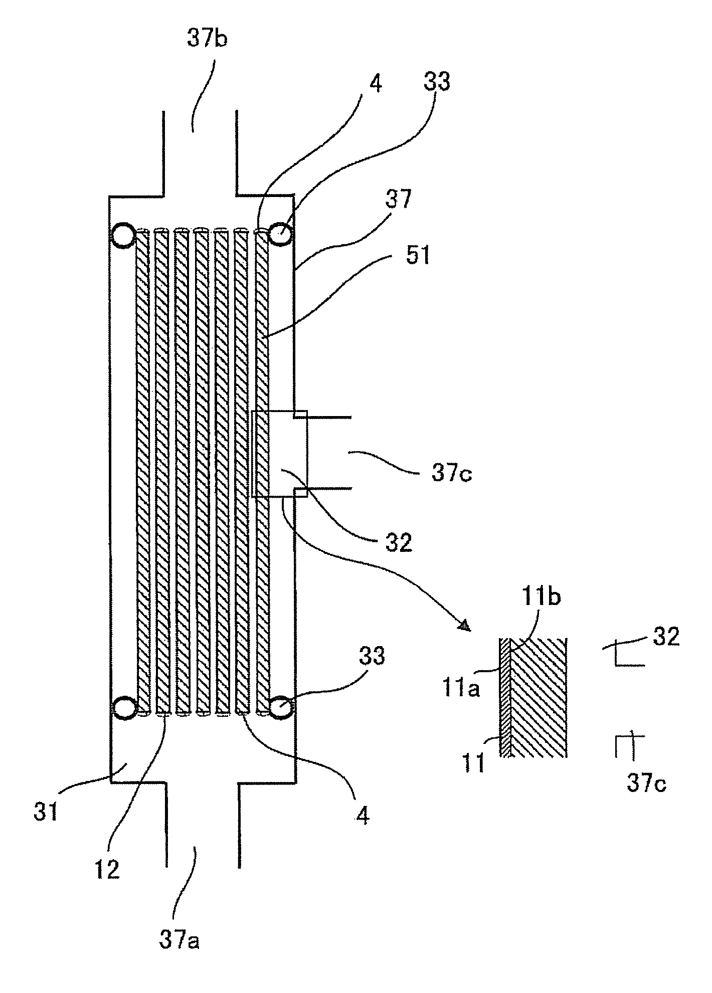 Structure provided with zeolite separation membrane, method for producing same, method for separating mixed fluids and device for separating mixed fluids