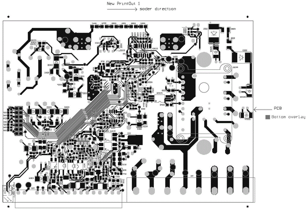 A layout and wiring method of a simple printed circuit board passing through a tin furnace carrier model