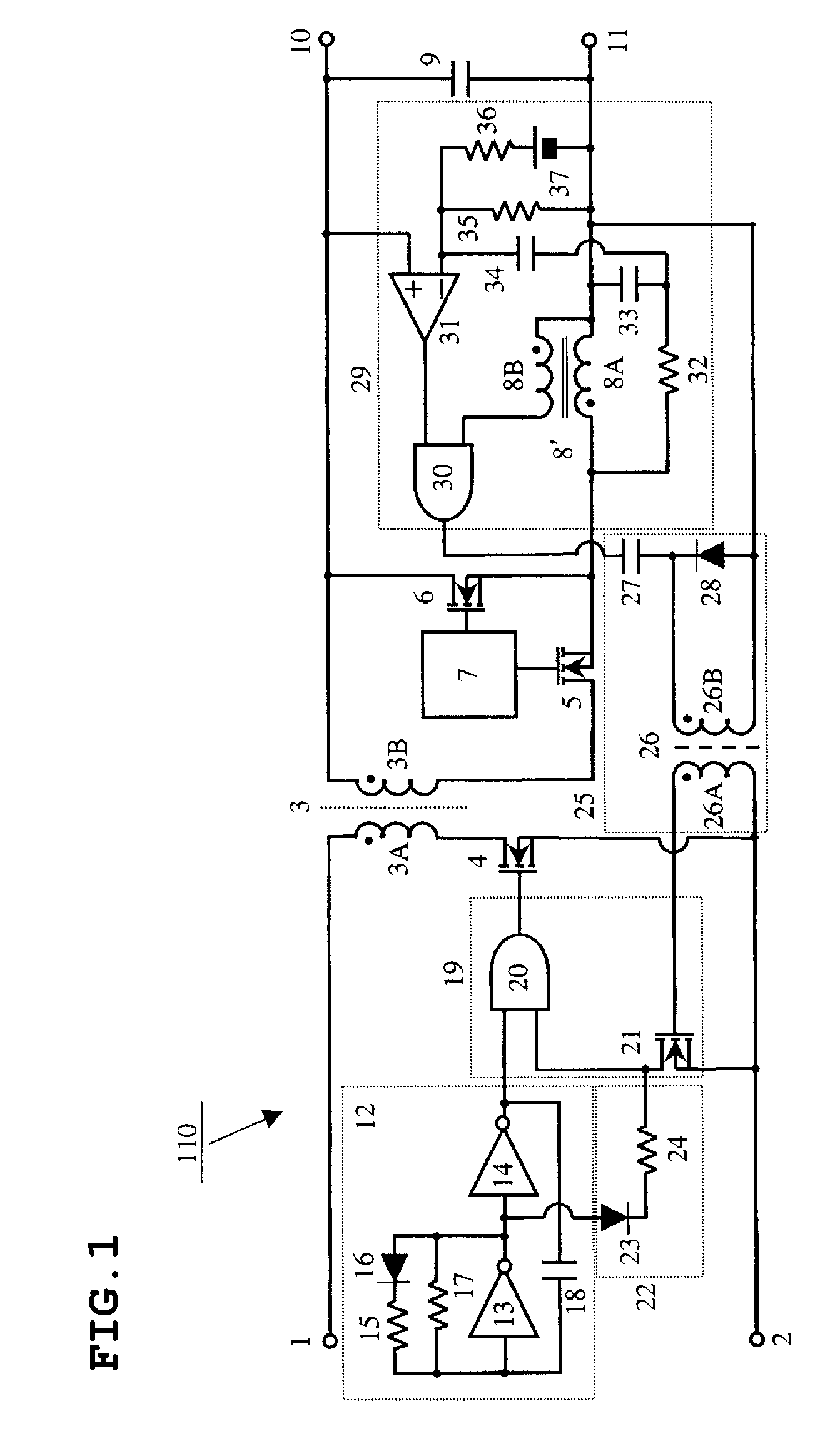 Insulated switching power source device