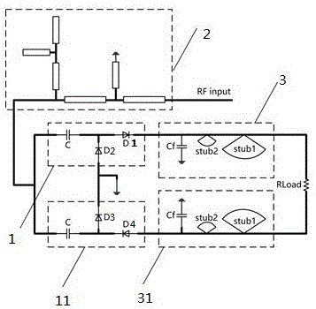 Dual frequency impedance matching based microstrip rectifier circuit