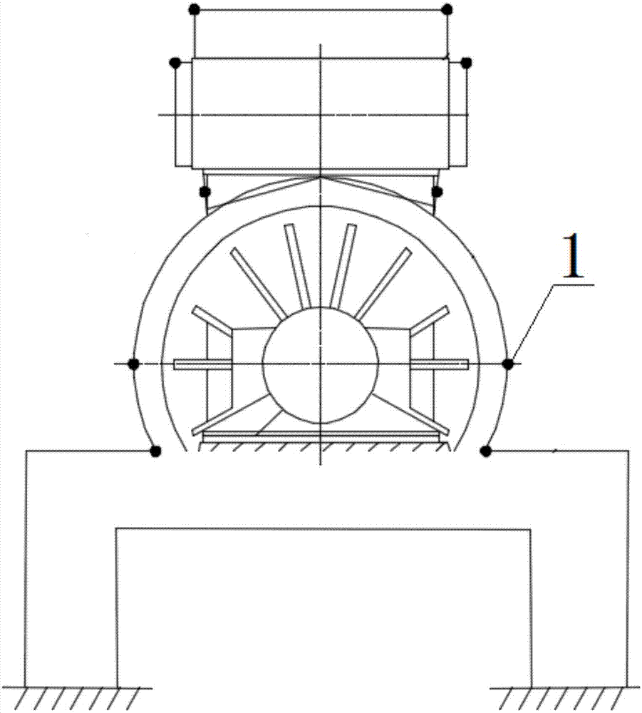 Modal testing method for turbine generator base