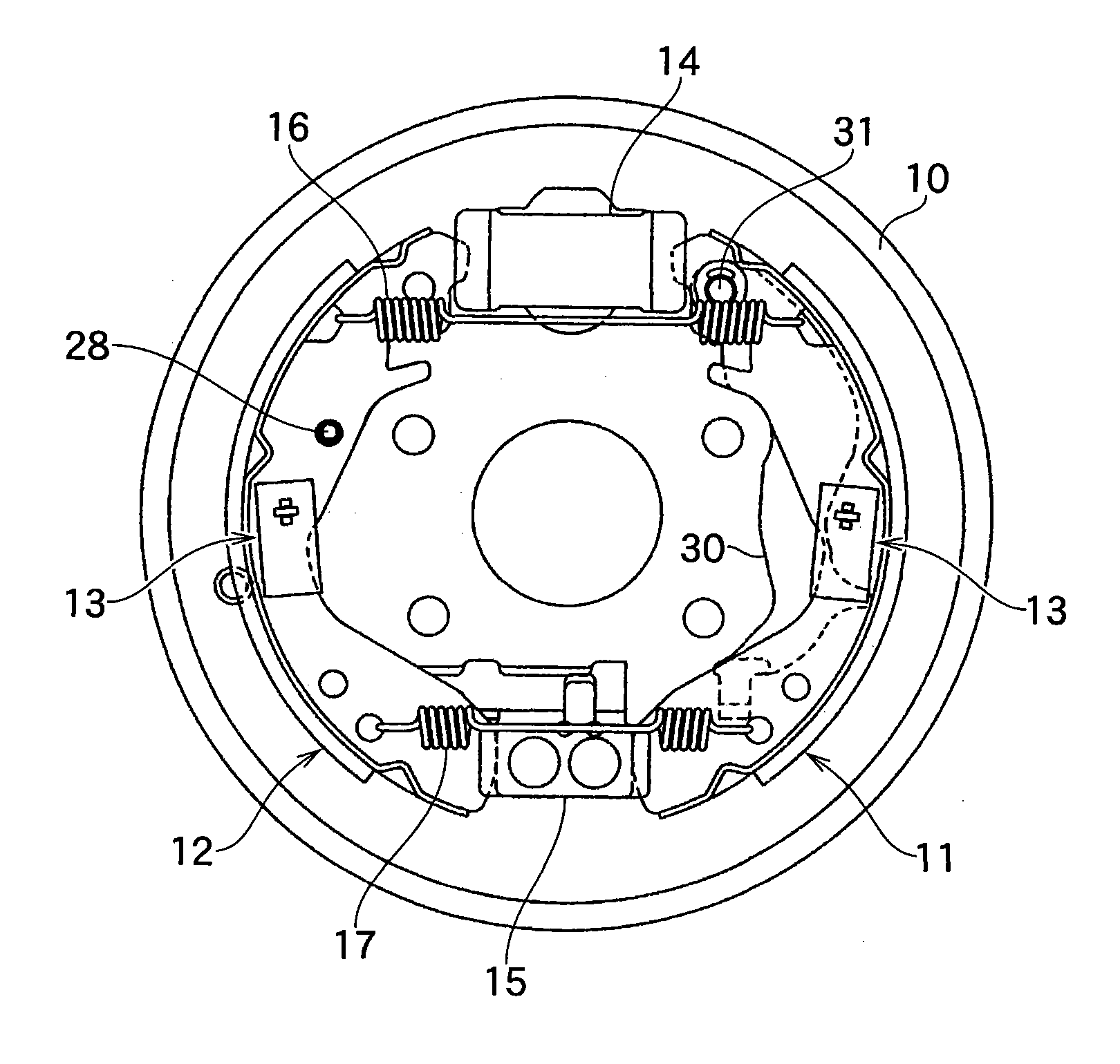 Automatic adjustment device for shoe clearance