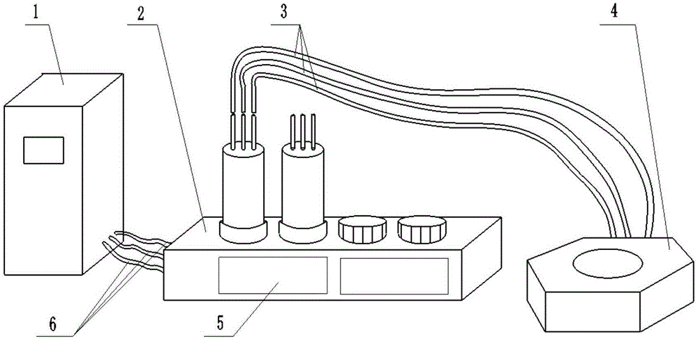 Connecting device of electromagnetic stirrer coil and electronic control system driving power supply