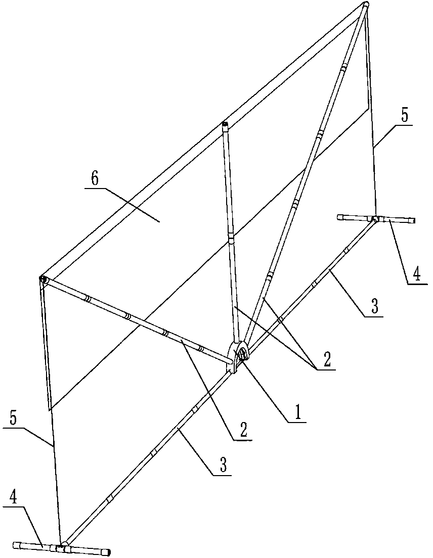 Fan-shaped integrated badminton net rack