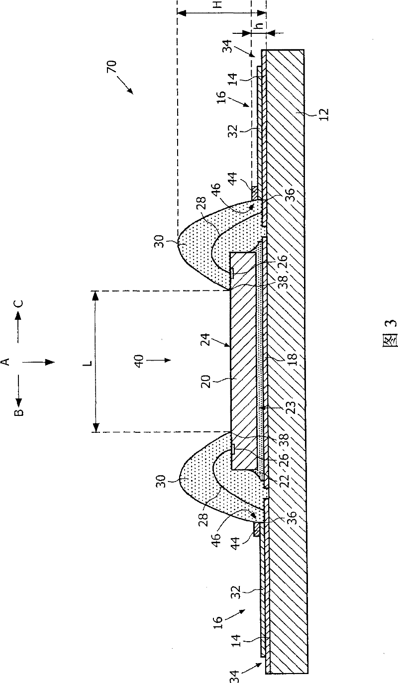 A package and manufacturing method for a microelectronic component