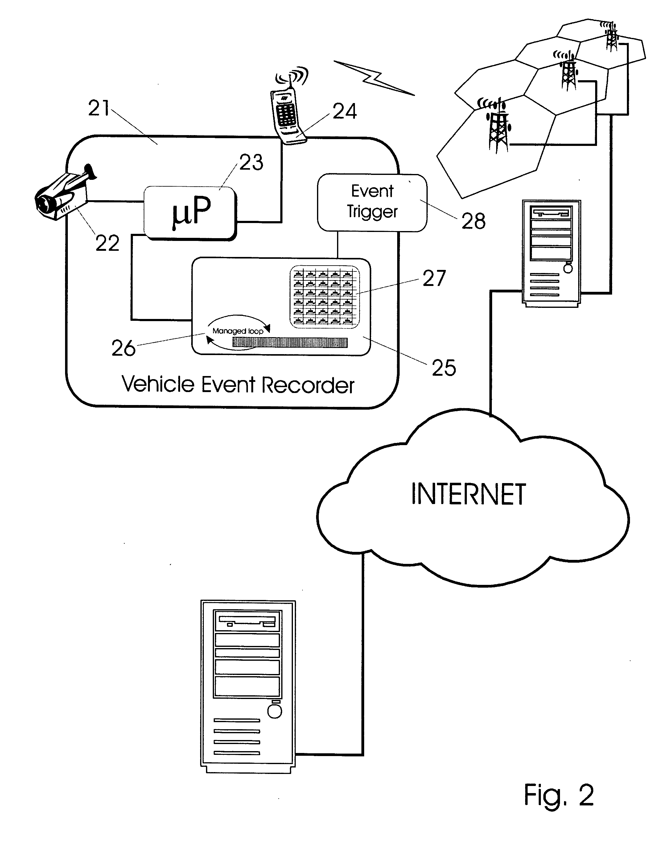 Vehicle event recorder systems and networks having integrated cellular wireless communications systems