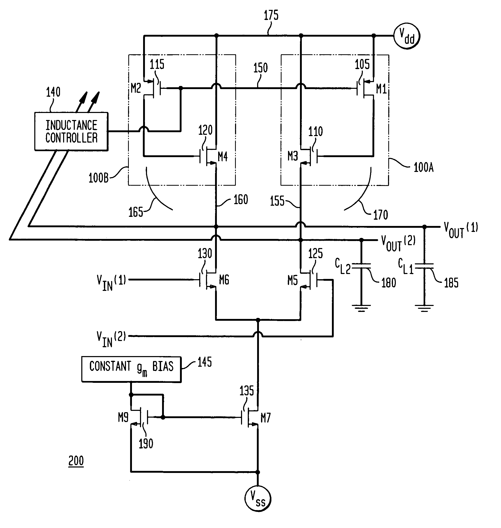 Three-terminal, tunable active inductor