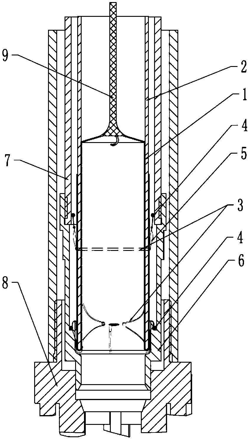 Sealing assembly with comb-tooth-shaped limiting device for core-taking soft bag