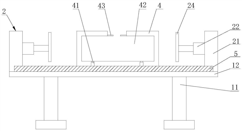 A calibrating table for producing colored co-extrusion material and its control method