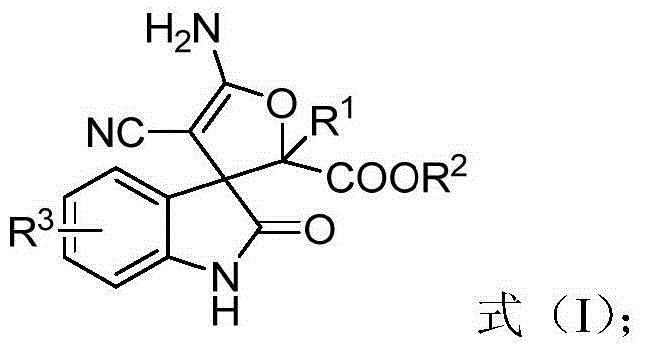3,3'-dihydrofuran spiro-oxoindole derivative and preparation method and application thereof