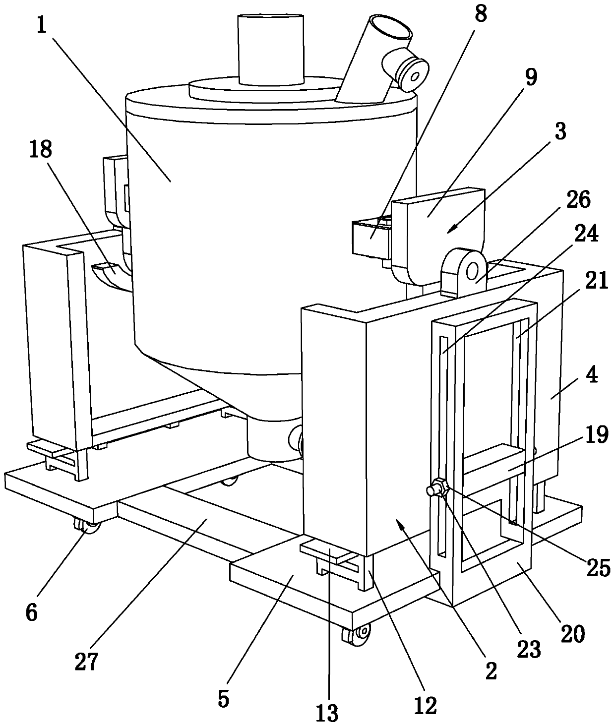 Chemical grouting mixing tank with stable structure and mounting method of chemical grouting mixing tank