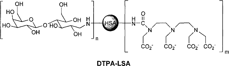 Medicine box for preparing technetium-99m labeled DTPA-LSA, preparation method and application thereof