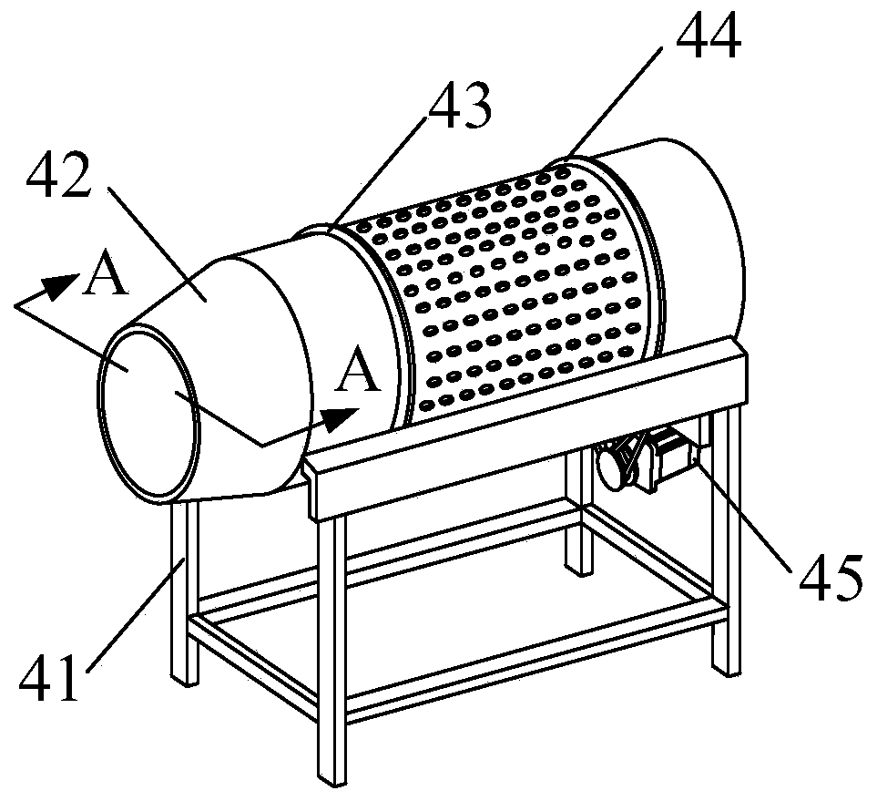 Drum type rice screening device