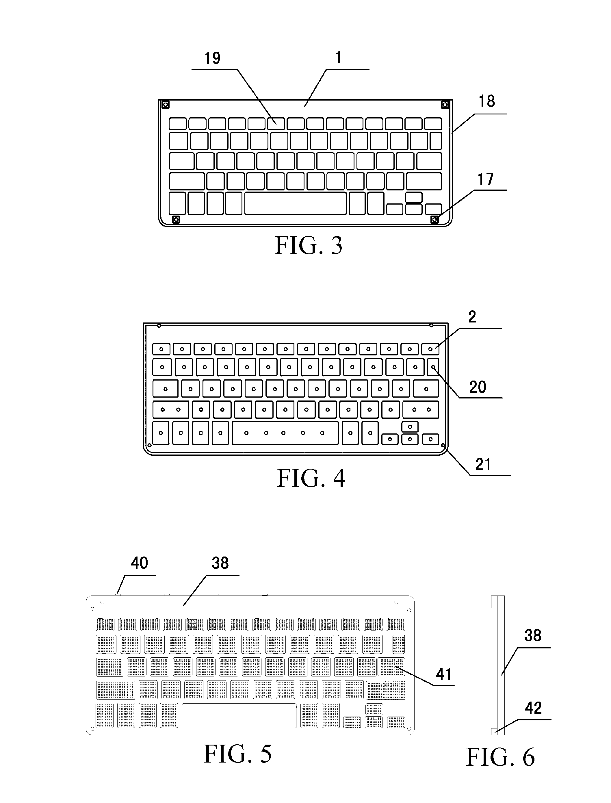Case keyboard with thin film switches