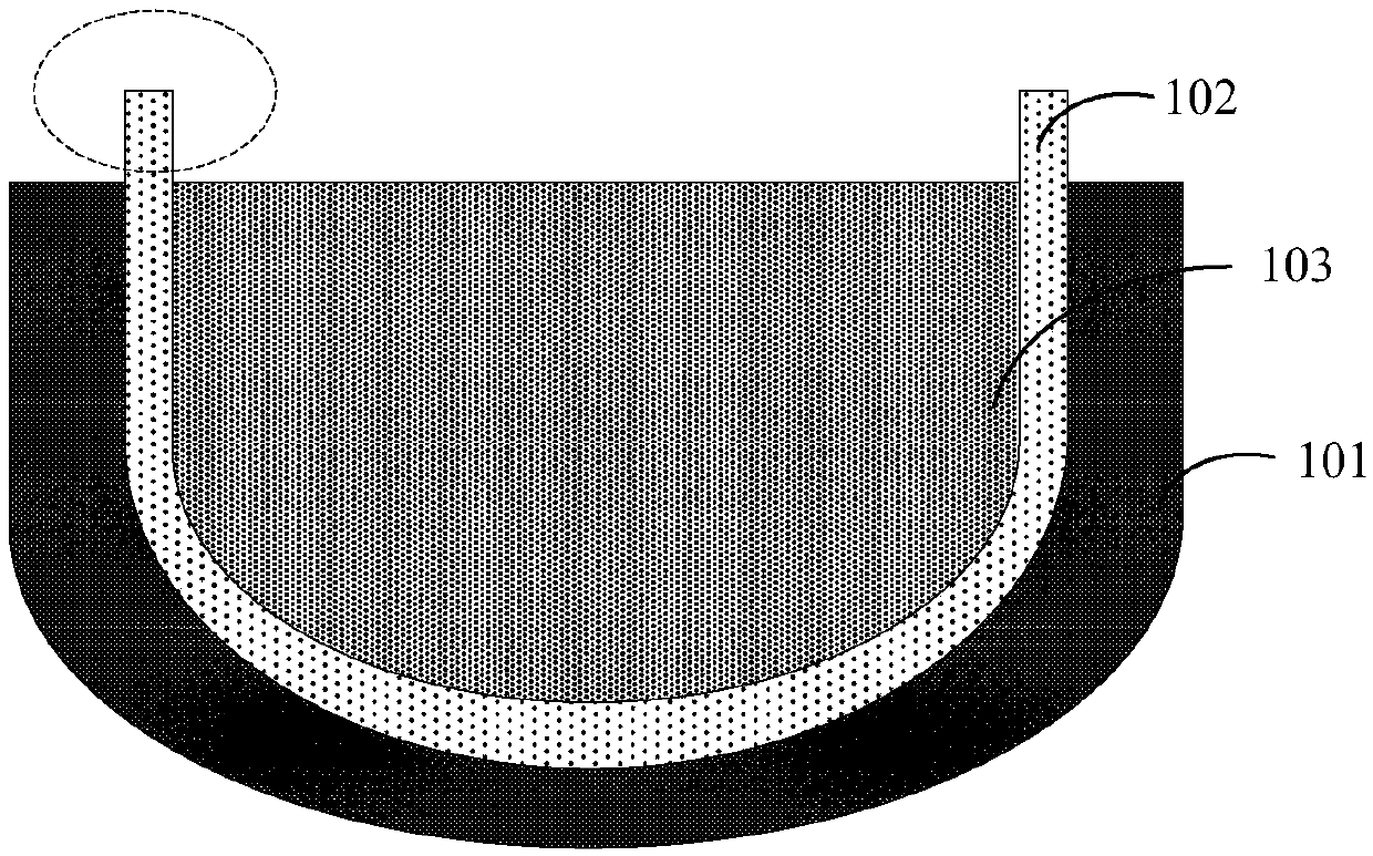 Crucible device for growing crystal